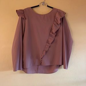 Asymmetric Ruffle Blouse